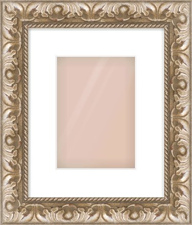 Silver Scoop Frame for 148 × 210mm artwork, with Smooth White Single Mount