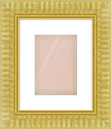 Gold Reverse Frame for 148 × 210mm artwork, with Smooth White Single Mount