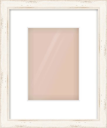 White Scoop Frame for 148 × 210mm artwork, with Smooth White Single Mount