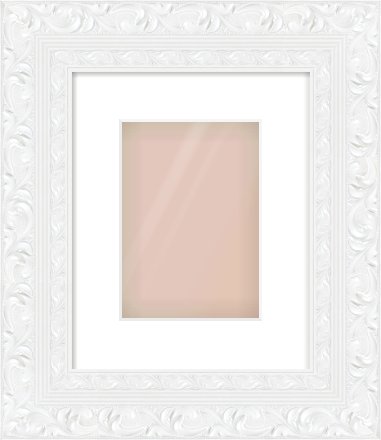 White Reverse Frame for 148 × 210mm artwork, with Smooth White Single Mount