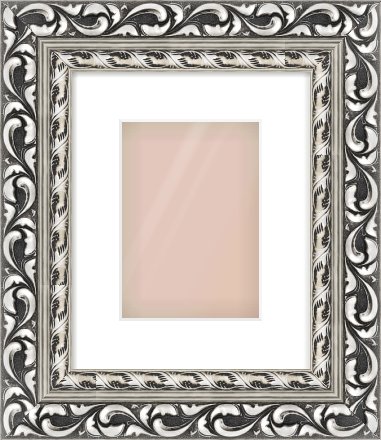 Silver Reverse Frame for 148 × 210mm artwork, with Smooth White Single Mount