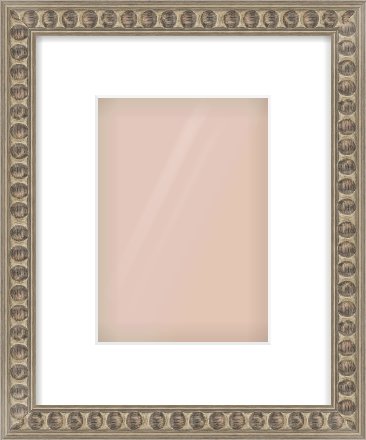 Silver Cushion Frame for 148 × 210mm artwork, with Smooth White Single Mount