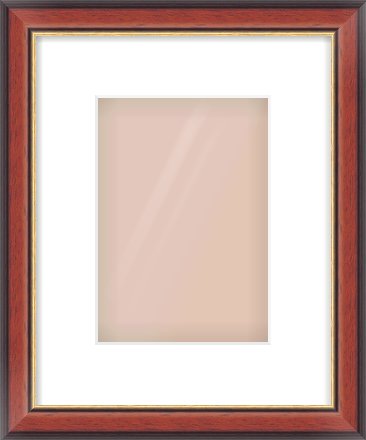 Brown Cushion Frame for 148 × 210mm artwork, with Smooth White Single Mount