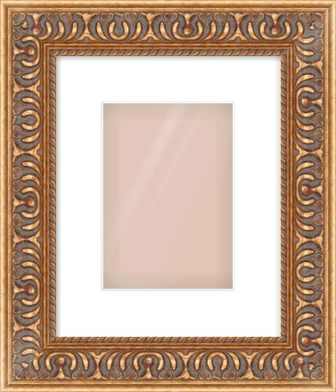 Gold Reverse Frame for 148 × 210mm artwork, with Smooth White Single Mount