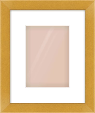 Gold Flat Frame for 148 × 210mm artwork, with Smooth White Single Mount
