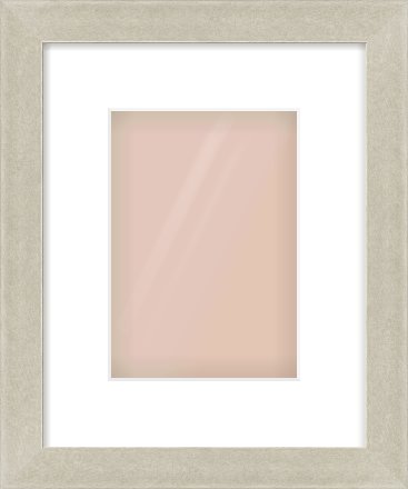 Silver Flat Frame for 148 × 210mm artwork, with Smooth White Single Mount