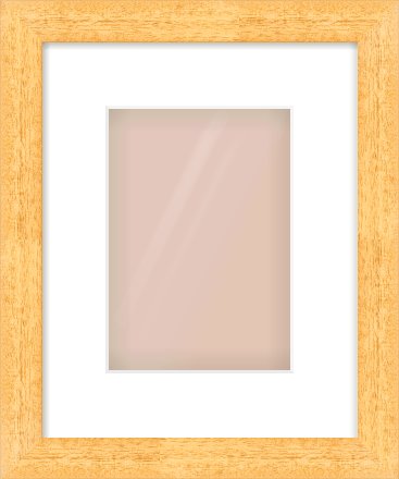 Oak Effect Flat Frame for 148 × 210mm artwork, with Smooth White Single Mount