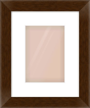 Wenge Flat Frame for 148 × 210mm artwork, with Smooth White Single Mount
