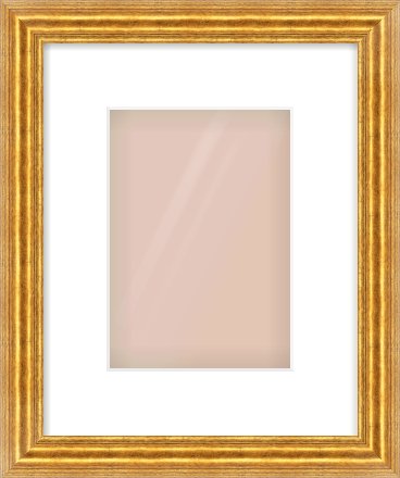 Gold Reverse Frame for 148 × 210mm artwork, with Smooth White Single Mount