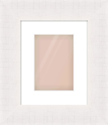 Rough Cut Effect Flat Frame for 148 × 210mm artwork, with Smooth White Single Mount