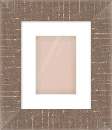 Rough Cut Effect Flat Frame for 148 × 210mm artwork, with Smooth White Single Mount