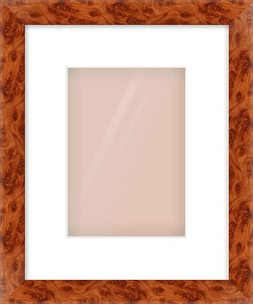 Brown Flat Frame for 148 × 210mm artwork, with Smooth White Single Mount