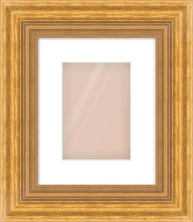 Gold Reverse Frame for 148 × 210mm artwork, with Smooth White Single Mount