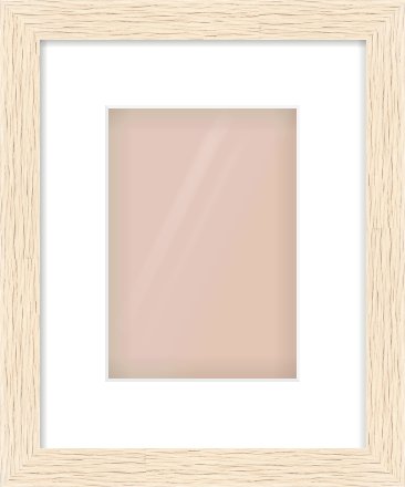 Ivory Flat Frame for 148 × 210mm artwork, with Smooth White Single Mount