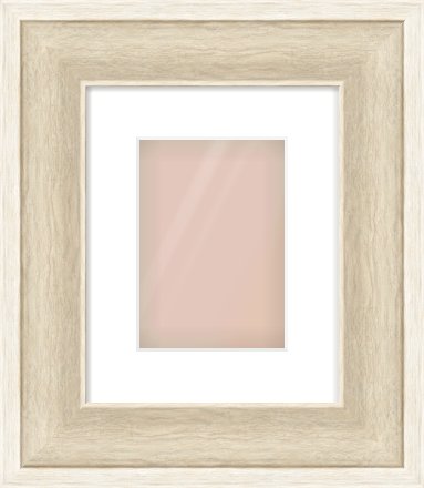 Silver / White Scoop Frame for 148 × 210mm artwork, with Smooth White Single Mount