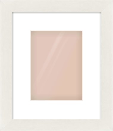 White Flat Frame for 15 × 20cm artwork, with Smooth White Single Mount