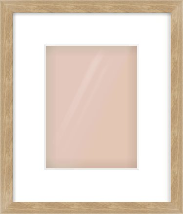 Oak Veneer Flat Frame for 15 × 20cm artwork, with Smooth White Single Mount