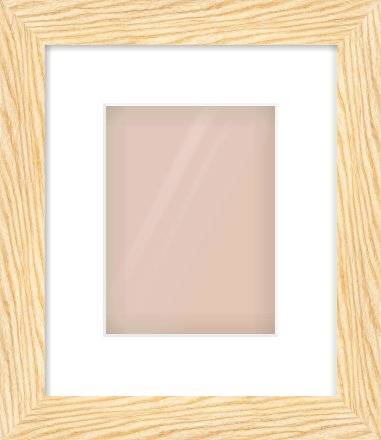 Natural Wood Reverse Frame for 15 × 20cm artwork, with Smooth White Single Mount