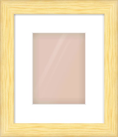 Natural Wood Cushion Frame for 15 × 20cm artwork, with Smooth White Single Mount
