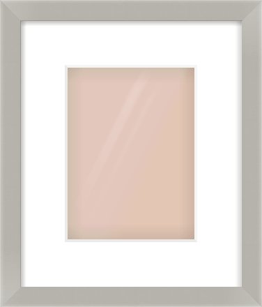 Grey Flat Frame for 15 × 20cm artwork, with Smooth White Single Mount