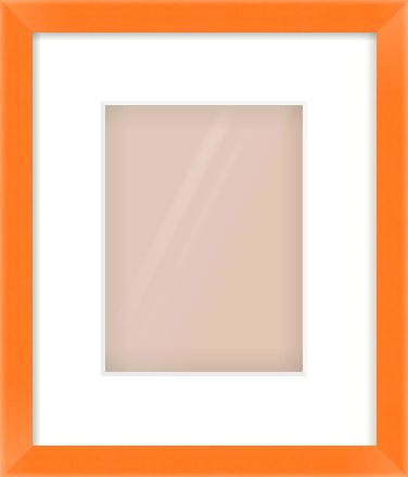 Orange Paint Flat Frame for 150 × 200mm artwork, with Smooth White Single Mount