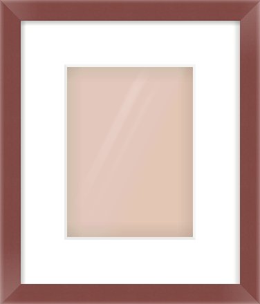 Maroon Paint Flat Frame for 150 × 200mm artwork, with Smooth White Single Mount