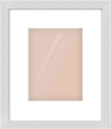 Silver Flat Frame for 15 × 20cm artwork, with Smooth White Single Mount