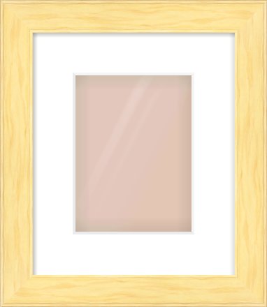 Natural Wood Stepped Flat Frame for 15 × 20cm artwork, with Smooth White Single Mount