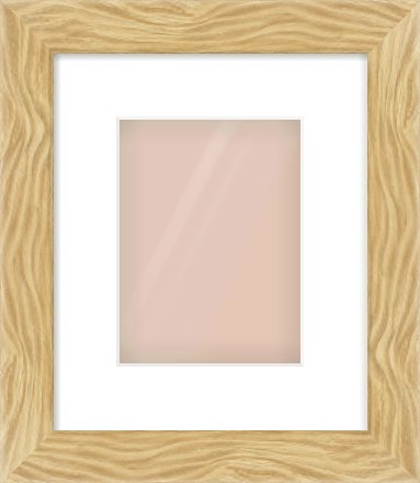 Natural Wood Flat Frame for 15 × 20cm artwork, with Smooth White Single Mount