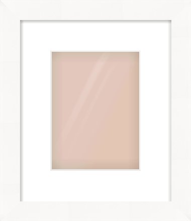 White Flat Frame for 15 × 20cm artwork, with Smooth White Single Mount