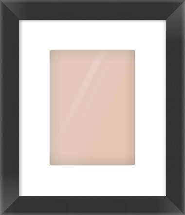 Black Flat Frame for 15 × 20cm artwork, with Smooth White Single Mount