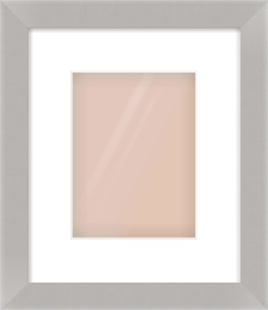 Grey Flat Frame for 15 × 20cm artwork, with Smooth White Single Mount