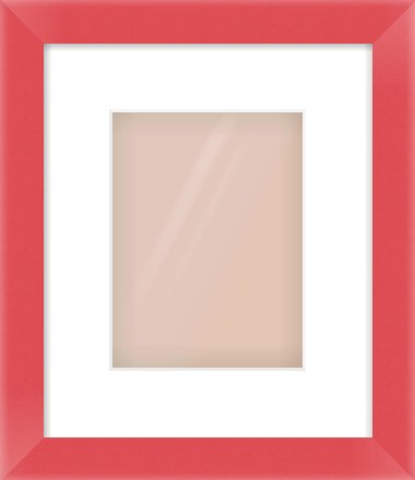 Red Paint Flat Frame for 150 × 200mm artwork, with Smooth White Single Mount