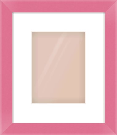Pink Paint Flat Frame for 150 × 200mm artwork, with Smooth White Single Mount