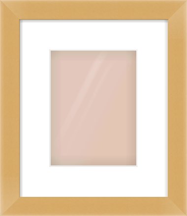 Matte Gold Flat Frame for 15 × 20cm artwork, with Smooth White Single Mount