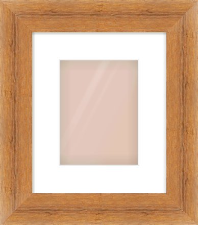 Antique Pine Flat Frame for 15 × 20cm artwork, with Smooth White Single Mount
