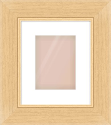 Natural Wood Flat Frame for 15 × 20cm artwork, with Smooth White Single Mount