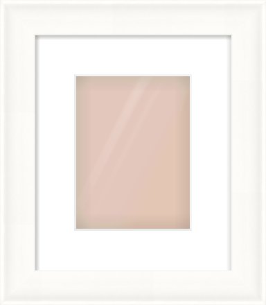 White Spoon Frame for 15 × 20cm artwork, with Smooth White Single Mount