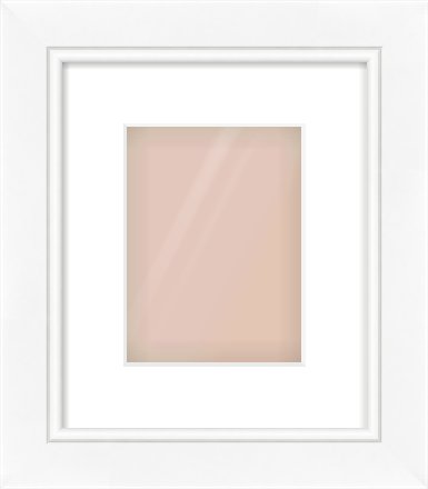 White Reverse Frame for 15 × 20cm artwork, with Smooth White Single Mount