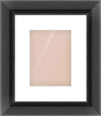 Black Reverse Frame for 150 × 200mm artwork, with Smooth White Single Mount