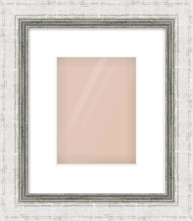 Silver Reverse Frame for 15 × 20cm artwork, with Smooth White Single Mount