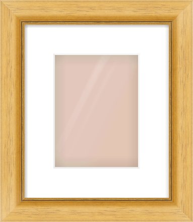 Natural Wood Reverse Frame for 15 × 20cm artwork, with Smooth White Single Mount