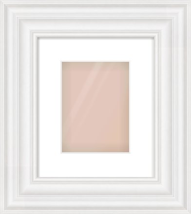White Spoon Frame for 15 × 20cm artwork, with Smooth White Single Mount
