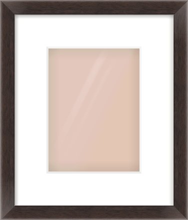Brown Flat Frame for 15 × 20cm artwork, with Smooth White Single Mount