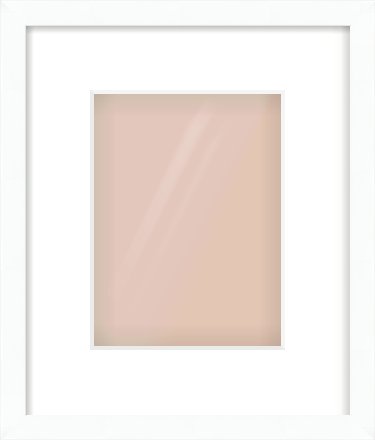 White Flat Frame for 15 × 20cm artwork, with Smooth White Single Mount