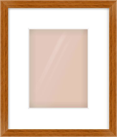 Natural Wood Flat Frame for 15 × 20cm artwork, with Smooth White Single Mount