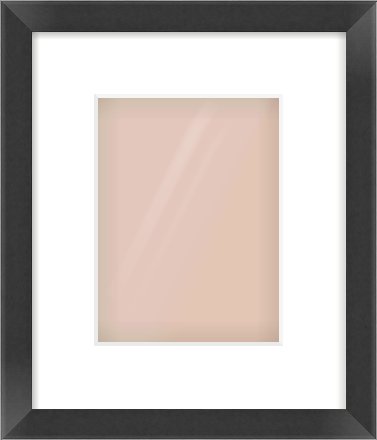 Black Flat Frame for 150 × 200mm artwork, with Smooth White Single Mount