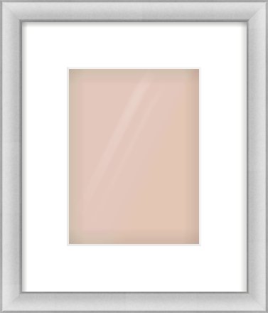 Silver Cushion Frame for 15 × 20cm artwork, with Smooth White Single Mount