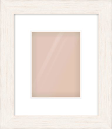 Ivory Driftwood Flat Frame for 15 × 20cm artwork, with Smooth White Single Mount