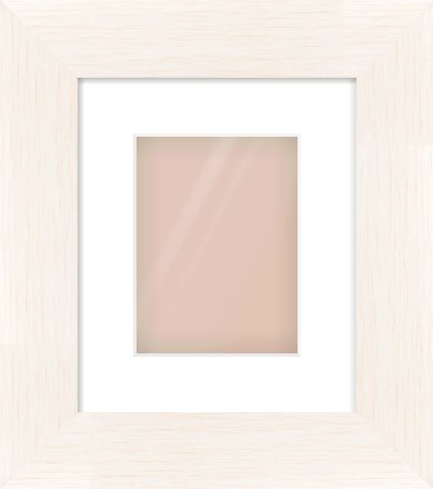 Ivory Driftwood Flat Frame for 15 × 20cm artwork, with Smooth White Single Mount